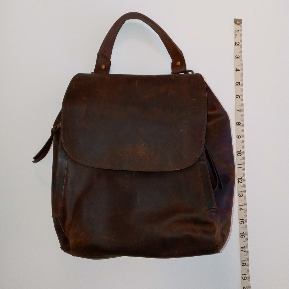 ✾ Rachel Roy Brown Leather Rustic Backpack